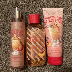 Bath and Body Works honey suckle peach tea set